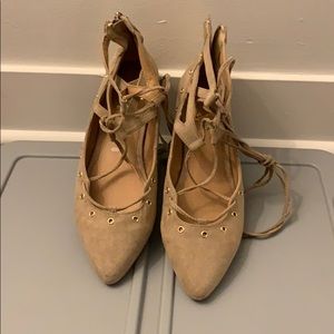 Report lace up flats